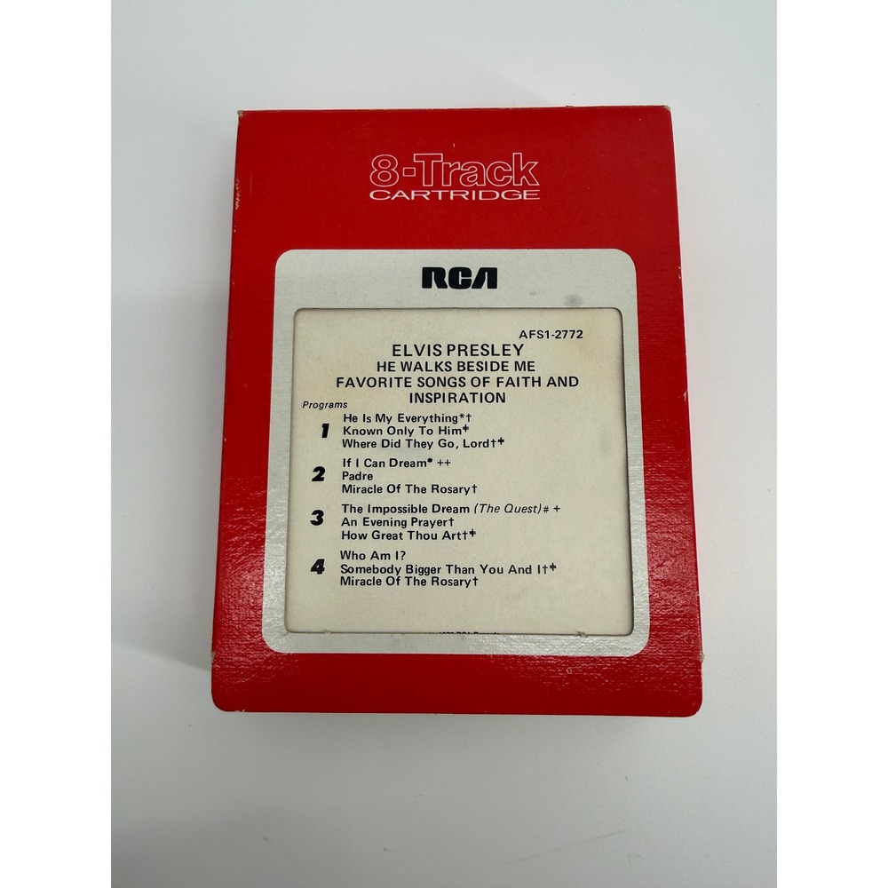 Elvis Presley He Walks Beside Me 8-Track Tape 1978 RCA Gospel Red Analog - Picture 4 of 9
